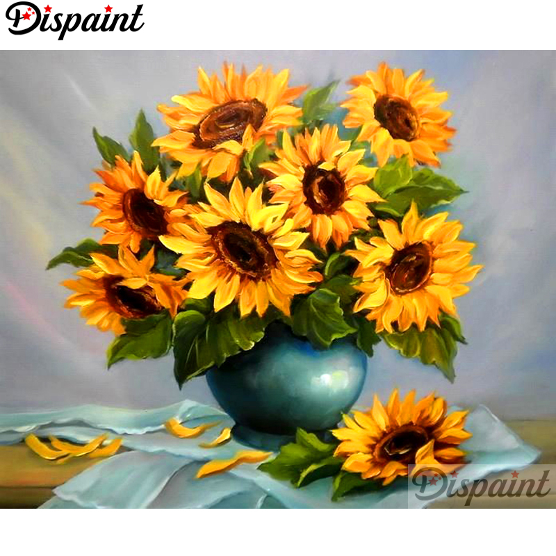 Embroidery Yellow Flower - Despaint completo quadrado/broca redonda 5d diy