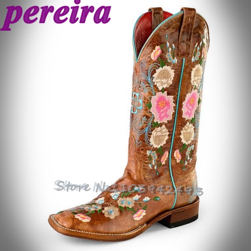 Embroidery Garden - Botas de flores bordadas rosa jardim