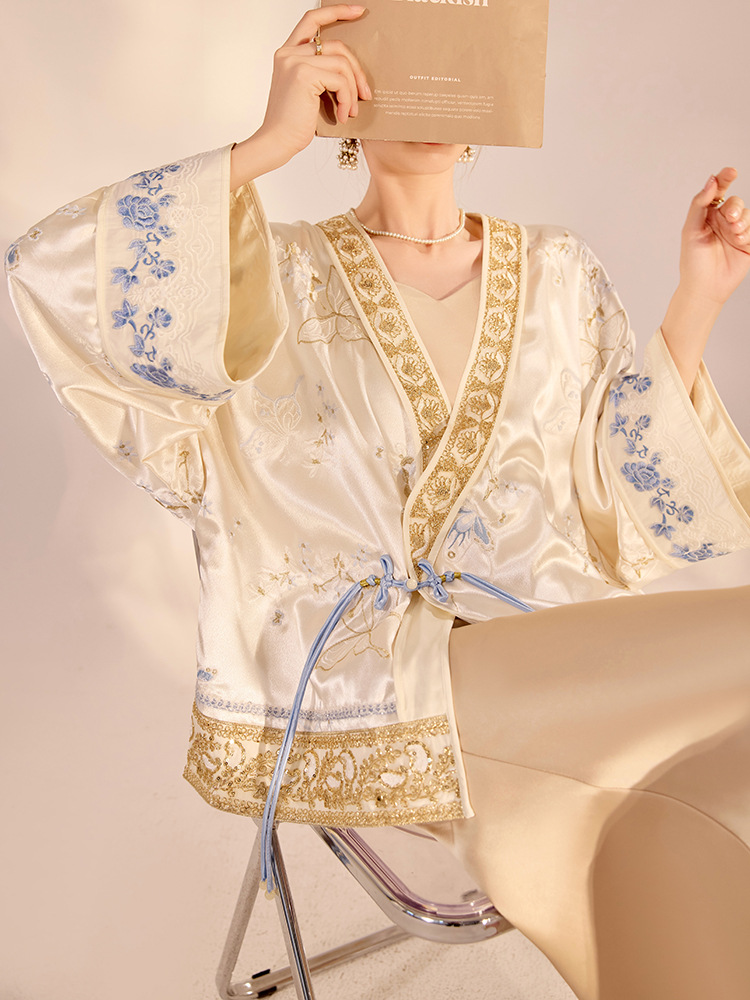 Embroidery Knit - Jaqueta Feminina de Luxo com Bordado