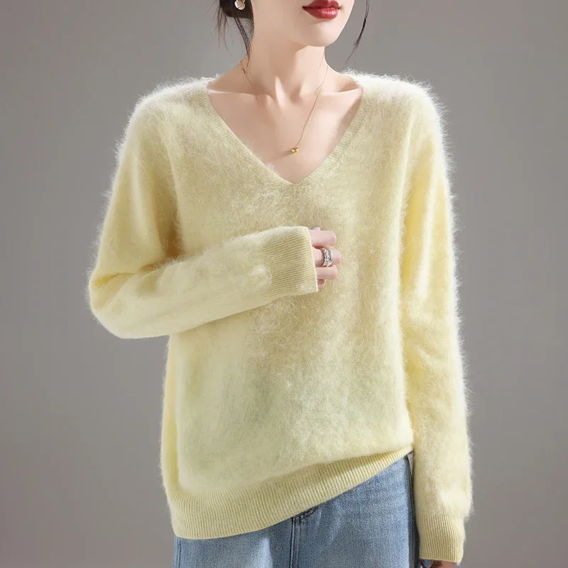 Embroidery Knit - Suéter Feminino 100% Lã Merino 2025,