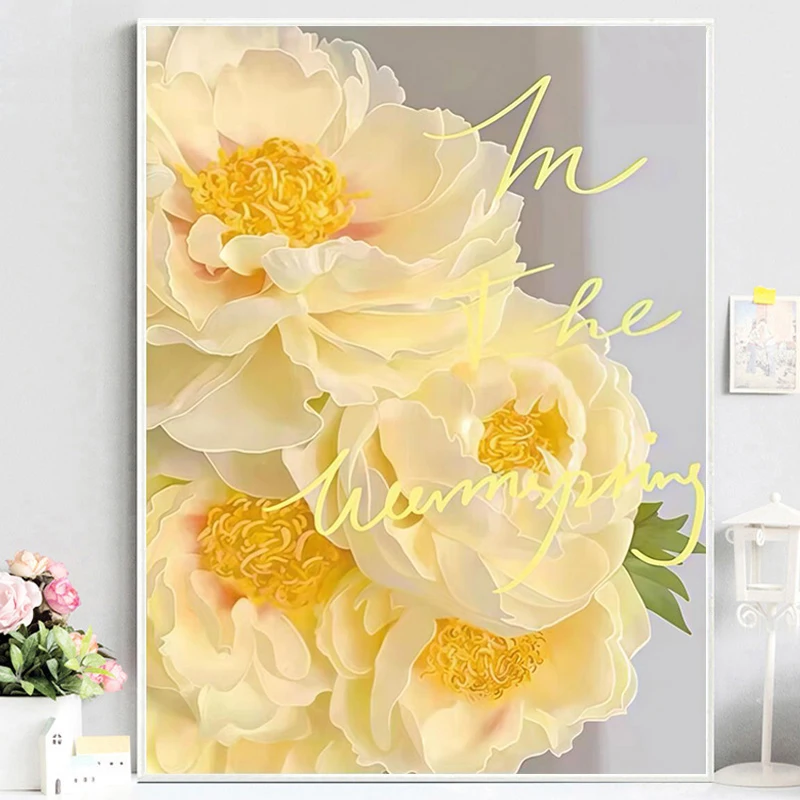 Embroidery Yellow Flower - Flores amarelas 5d pintura diamante completo