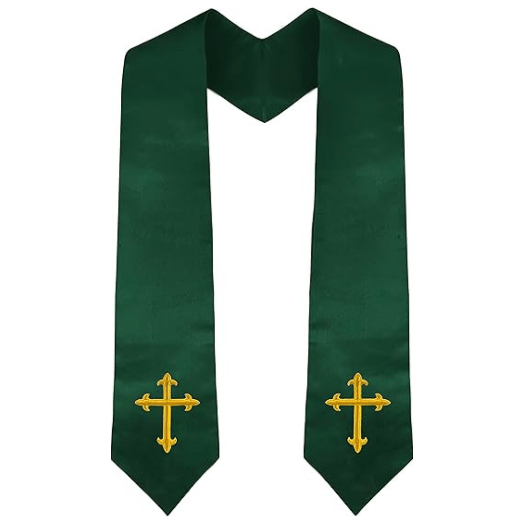 Embroidery Knit - Estola Clerical Reversível Dupla Face com
