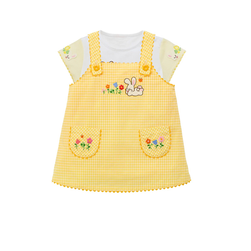 Embroidery Yellow Flower - Vestido de Algodão Amarelo com Estampa
