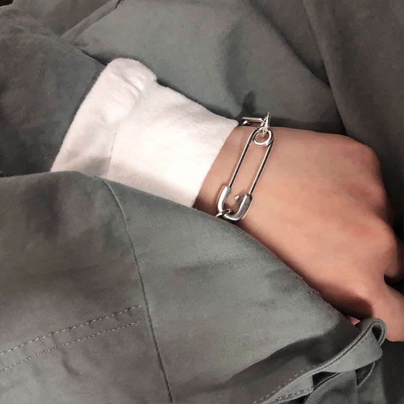 Embroidery Bracelet - 925 Sterling Silver Grossa Cadeia Pulseiras