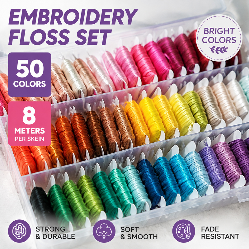 Embroidery Kit - Kit de Linhas de Bordado 100%