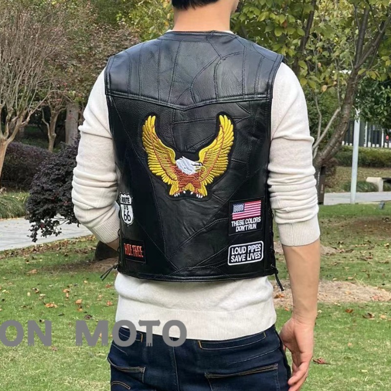 NOVO Colete Masculino de Couro - Embroidery On Leather avaliação e preço