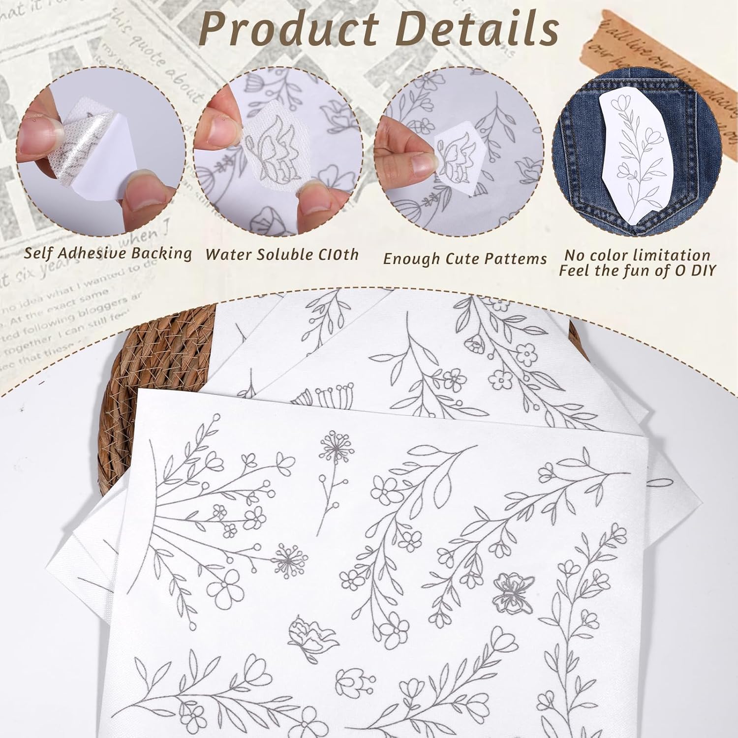 Papel de Bordado Solúvel em Ág - Embroidery Daisy avaliação e preço