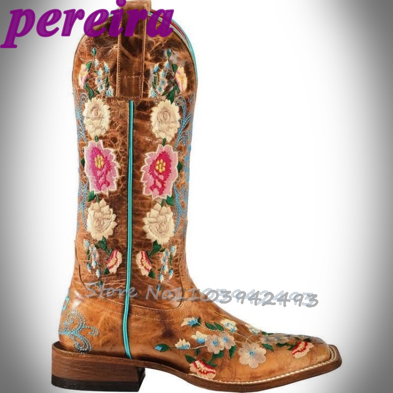 Botas de flores bordadas rosa  - Embroidery Garden avaliação e preço