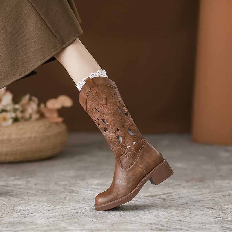 Botas de Cowboy Elegantes e Re - Embroidery On Leather avaliação e preço