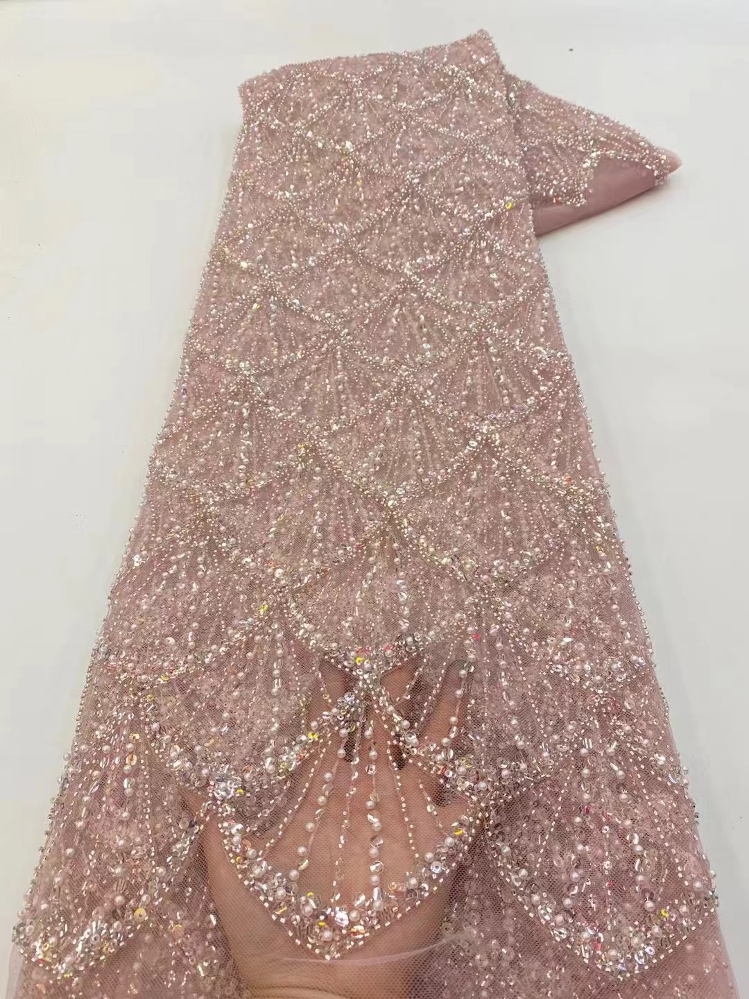 Tecido de Renda Tule Africana  - Embroidery Net Dress avaliação e preço