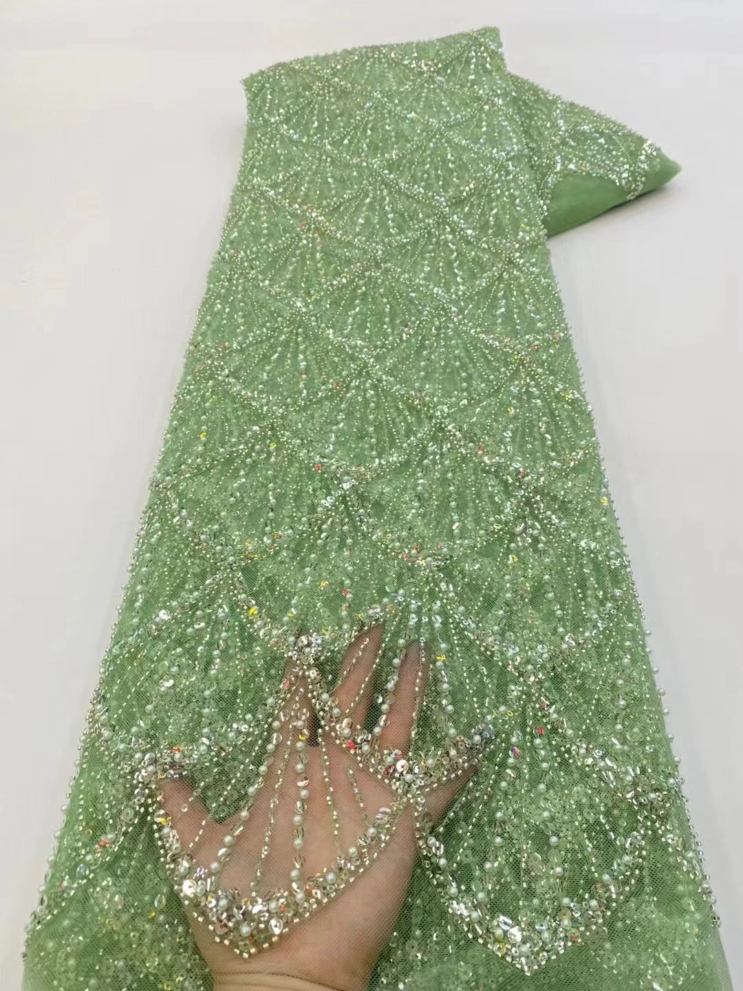 Tecido de Renda Tule Africana  - Embroidery Net Dress avaliação e preço