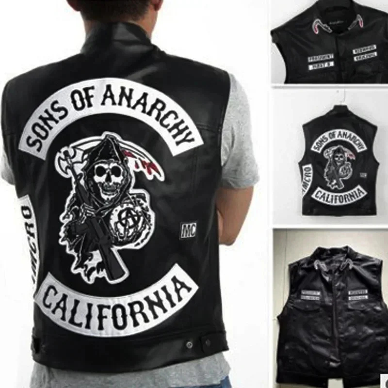 Colete Masculino de Couro PU A - Embroidery Knit avaliação e preço