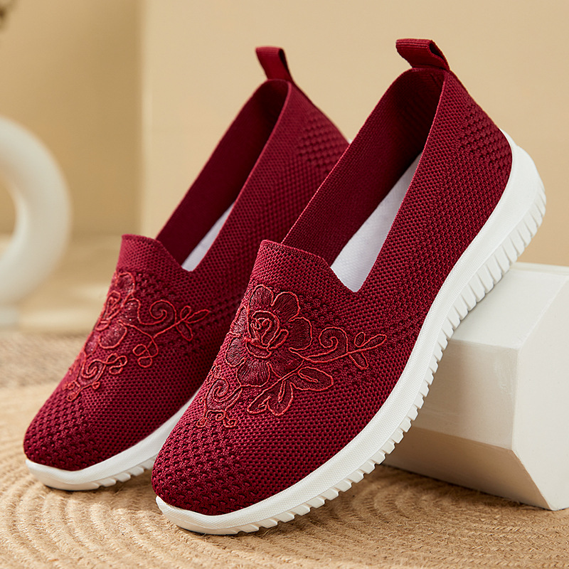 Sapatos femininos de malha com - Embroidery Knit avaliação e preço