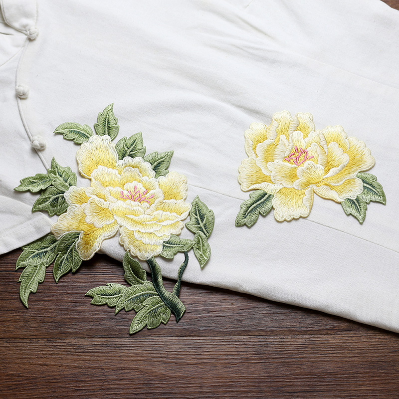 1 Par de Apliques de Flores Bo - Embroidery Yellow Flower avaliação e preço