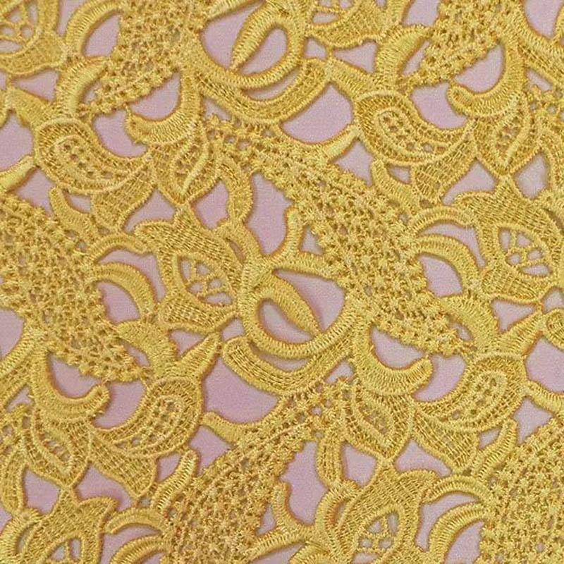 Pano de renda de alta qualidad - Embroidery Yellow Flower avaliação e preço