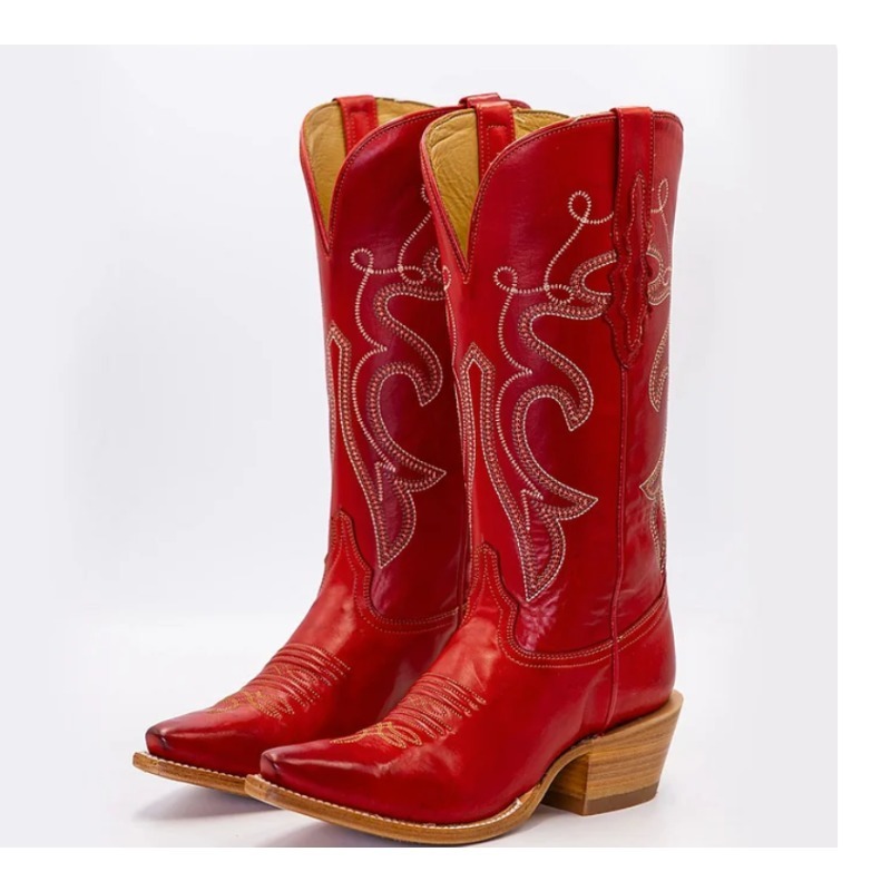 Bota Feminina Country de Couro - Embroidery Flower avaliação e preço