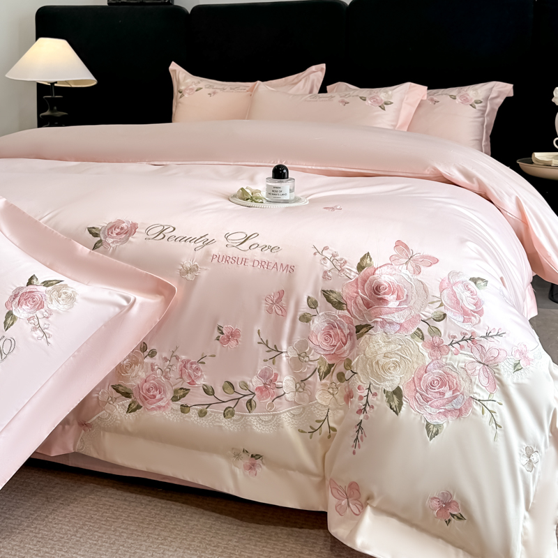 Conjunto de Cama 100% Algodão  - Embroidery Quilt Cover avaliação e preço