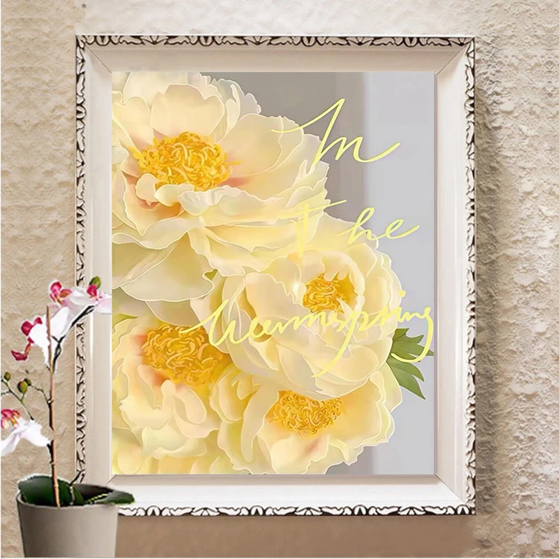 Flores amarelas 5d pintura dia - Embroidery Yellow Flower avaliação e preço