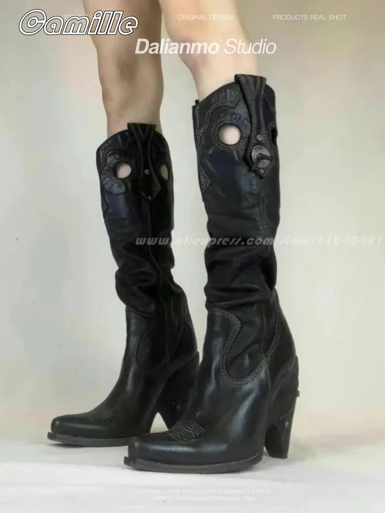 2025 Botas sexy plissadas all- - Embroidery On Leather avaliação e preço