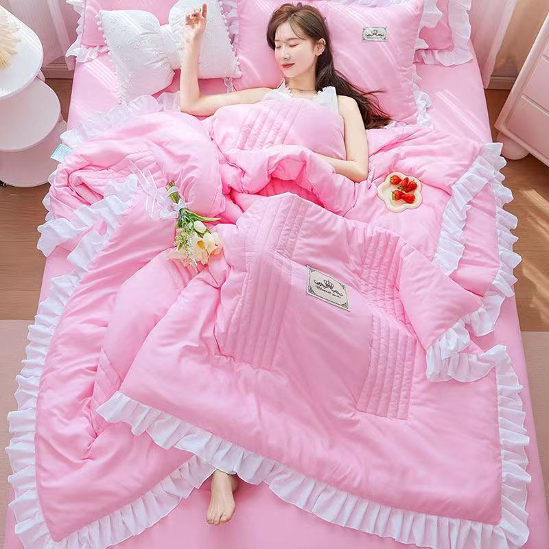 1/3pc coreano princesa babados - Embroidery Quilt Cover avaliação e preço