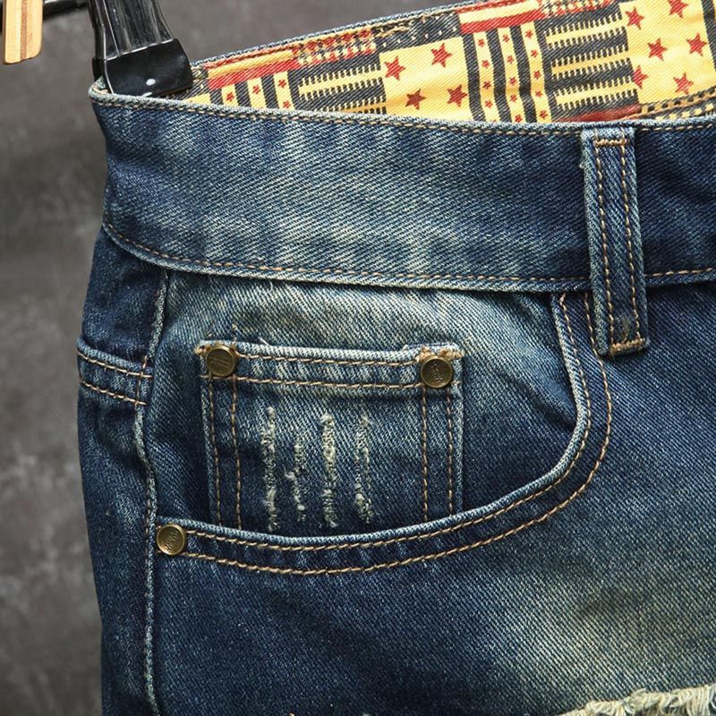 Novos shorts jeans masculinos  - Embroidery Patch avaliação e preço