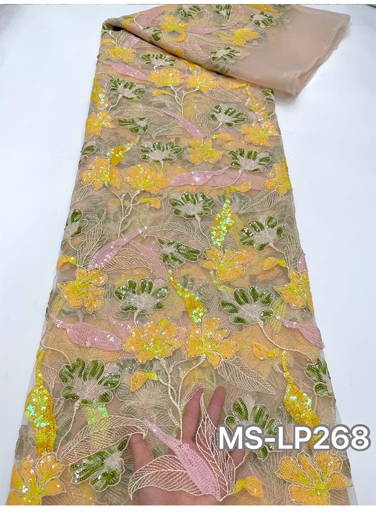 Tecido de luxo de 1 jarda com  - Embroidery Net Dress avaliação e preço