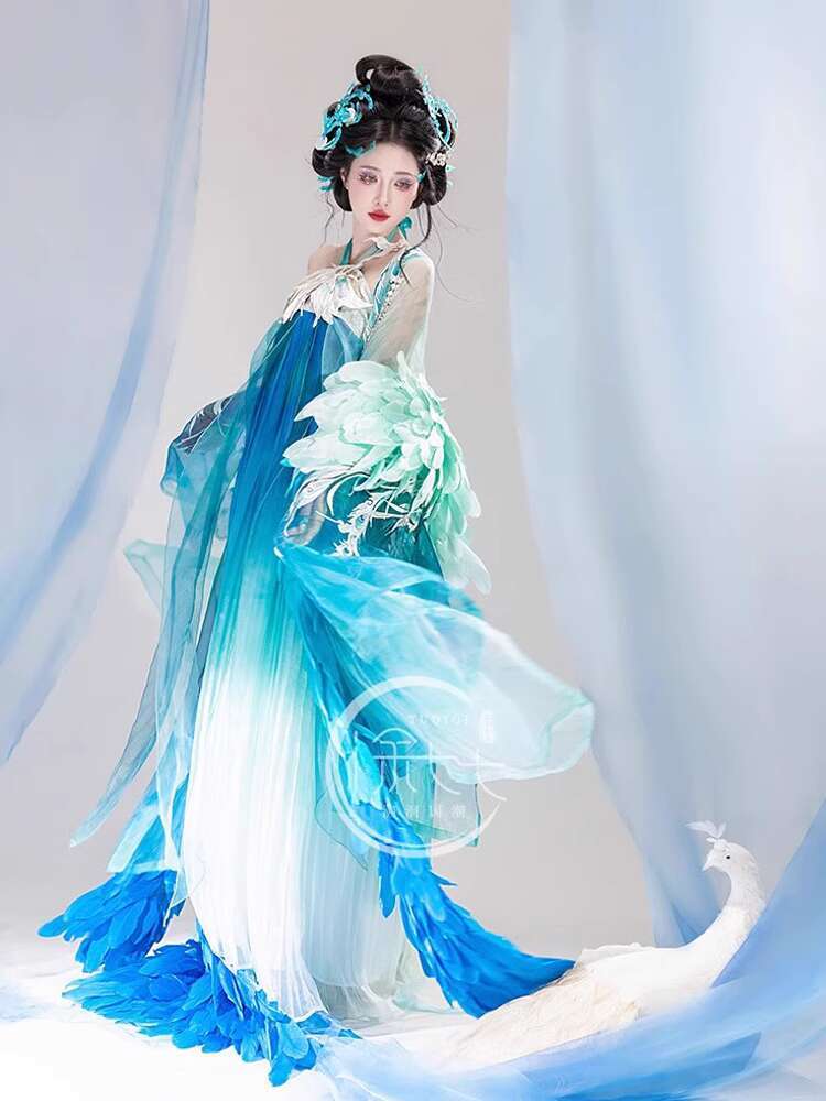 Novo pavão hanfu moda feminina - Embroidery Knit avaliação e preço