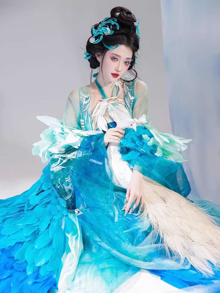 Novo pavão hanfu moda feminina - Embroidery Knit avaliação e preço